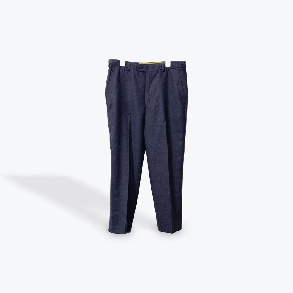 Tommy Hilfiger Mens Wool‎ Blend Dress Pants Navy Blue Flat Front Size 38x30